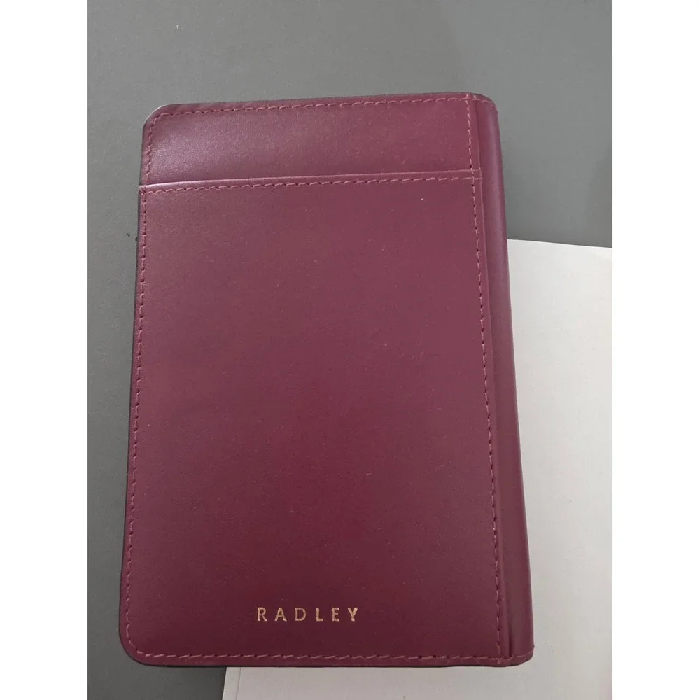 Radley London Burgundy Leather Passport Cover Holder Scottie Dog Travel Wallet